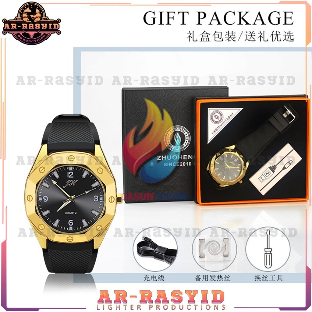 BISA COD! Korek Api USB Elektrik Jam Watch Zhauheng Lighter ZH-381 2042