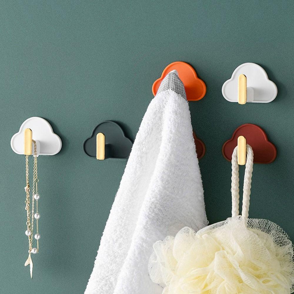 [Elegan] Kait Penyimpanan Lucu Bebas Paku Berbentuk L Kamar Anak Hias Bentuk Awan Self Adhesive Coat Hook