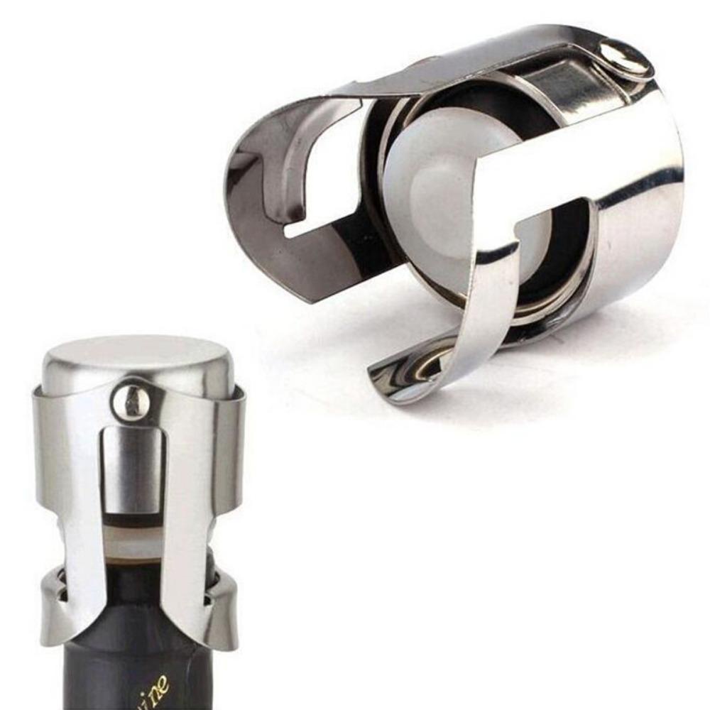 Nickolas1 Champagne Stopper Stainless Steel Tahan Lama Disegel Silikon Tombol Ganda Tahan Karat Sumbat Botol Wine