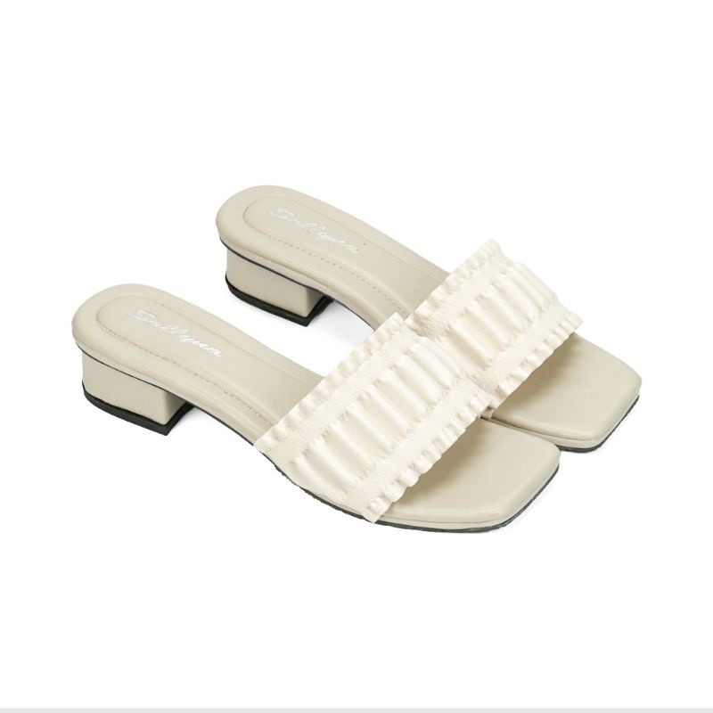 Sandal Selop Kerut Elastis Hak 3cm (Eln)