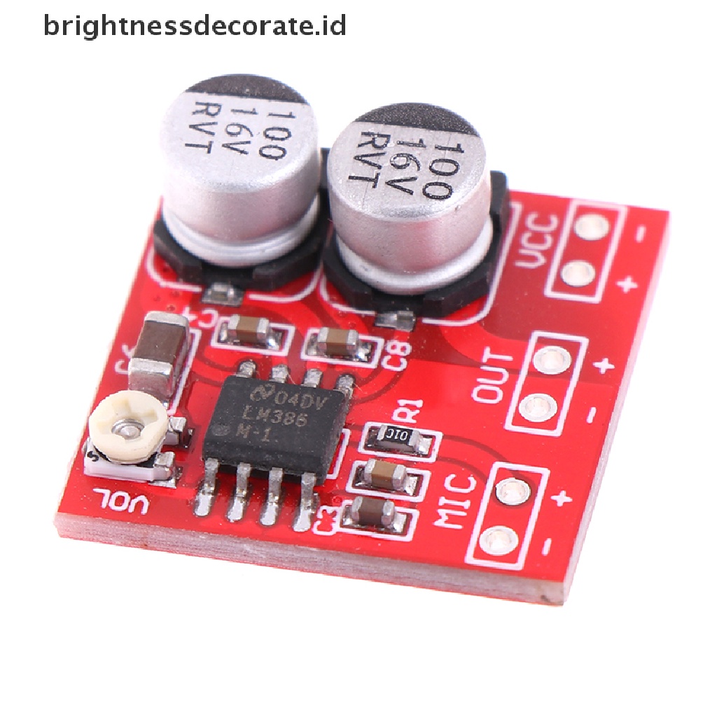 [Birth] Dc 5V-12V LM386 electret microphone power amplifier board gain 200kali mic amp [ID]