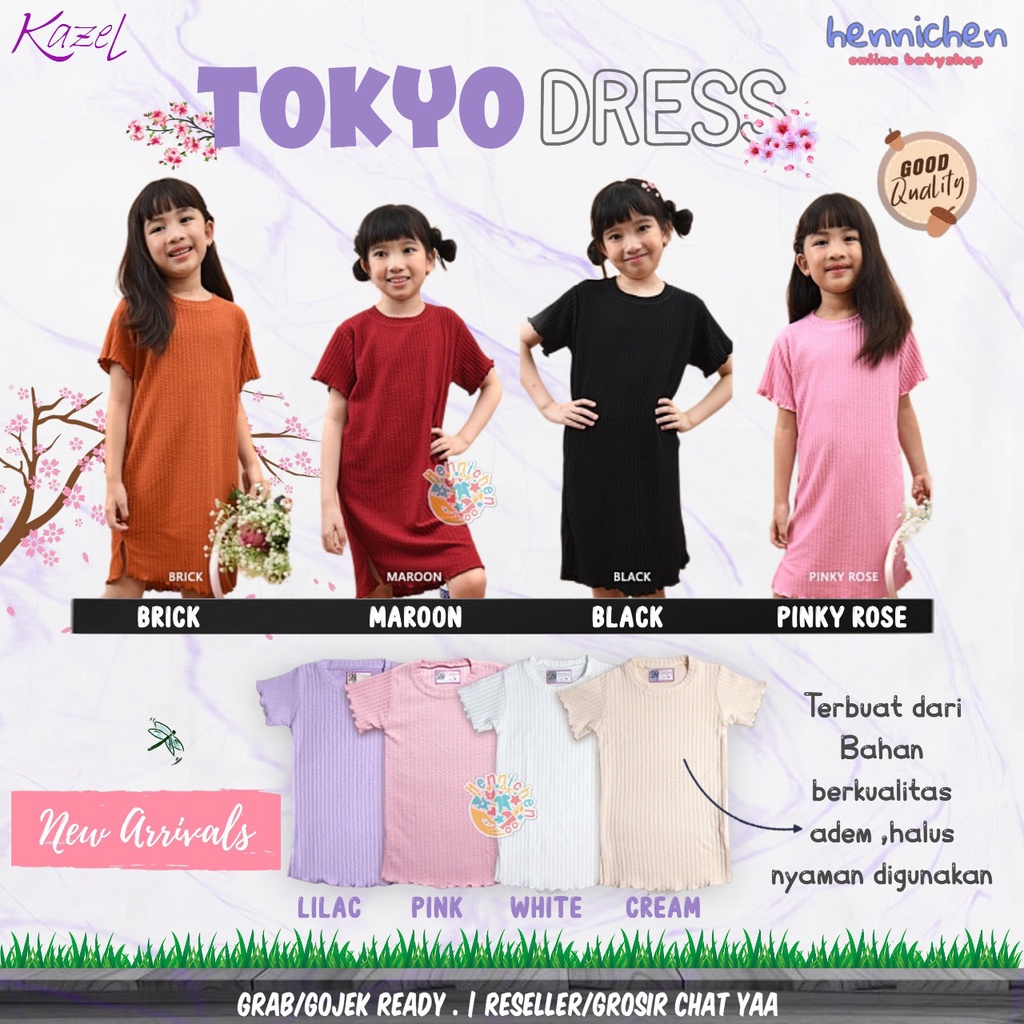 Kazel Tokyo Dress Anak Perempuan 1-5 Tahun Cotton