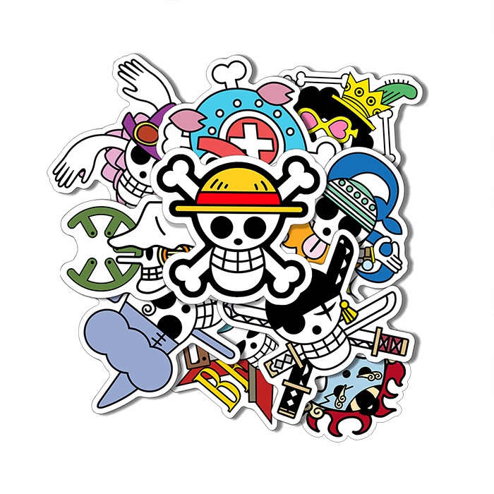 

Stiker pack One Piece SHP Logo isi 10 pcs Bahan Vinil Tahan Air
