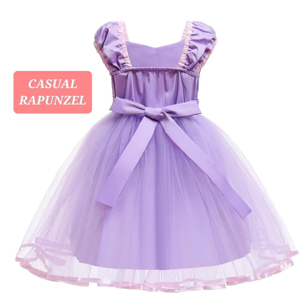 BAJUKIDDIE CASUAL RAPUNZEL DRESS ANAK CEWEK KOSTUM PRINCESS COSPLAY UNGU