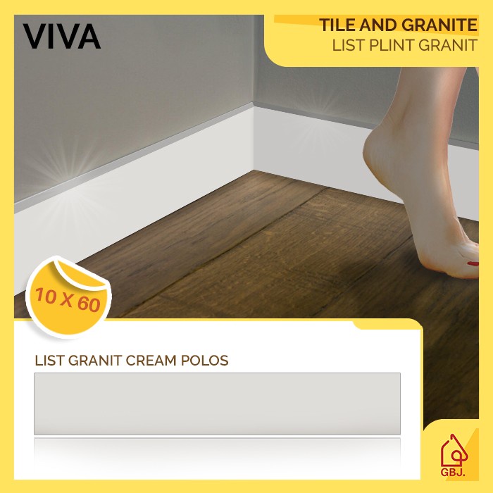 LIST GRANIT 10 X 60 VIVA GLOSSY CREAM POLOS KW 1 / LIS GRANIT / PLINT
