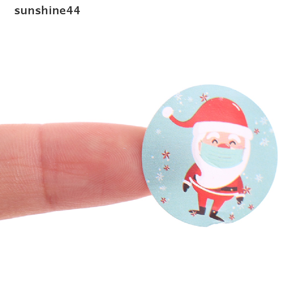 Sunshine 500pcs/roll Stiker Merry Christmas Pembungkus Gift Box Label Tag Natal.