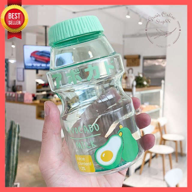 GOS -C315- Botol Minum Anak Korea - Botol Minum Bening Anak Model Fruity - Botol Minum Viral Motif Buah