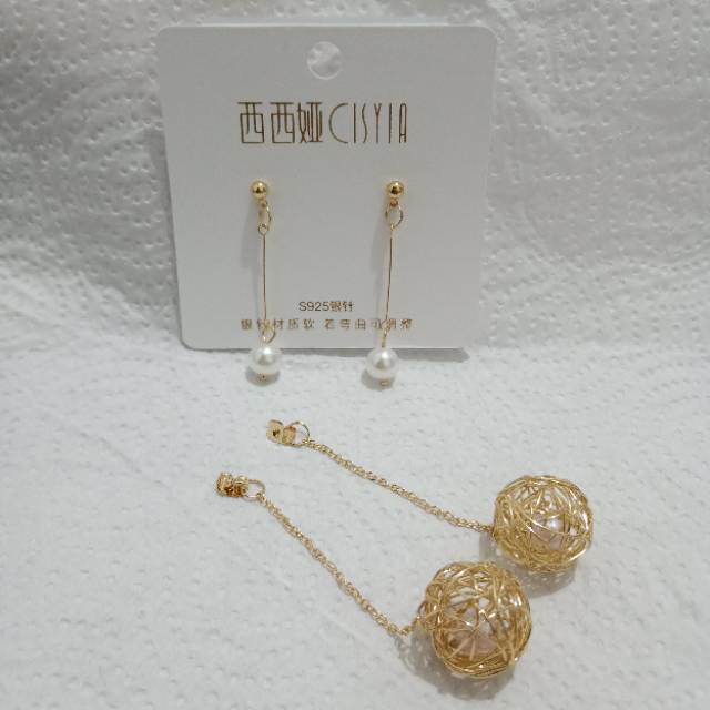 Anting korea model tali rami gulung