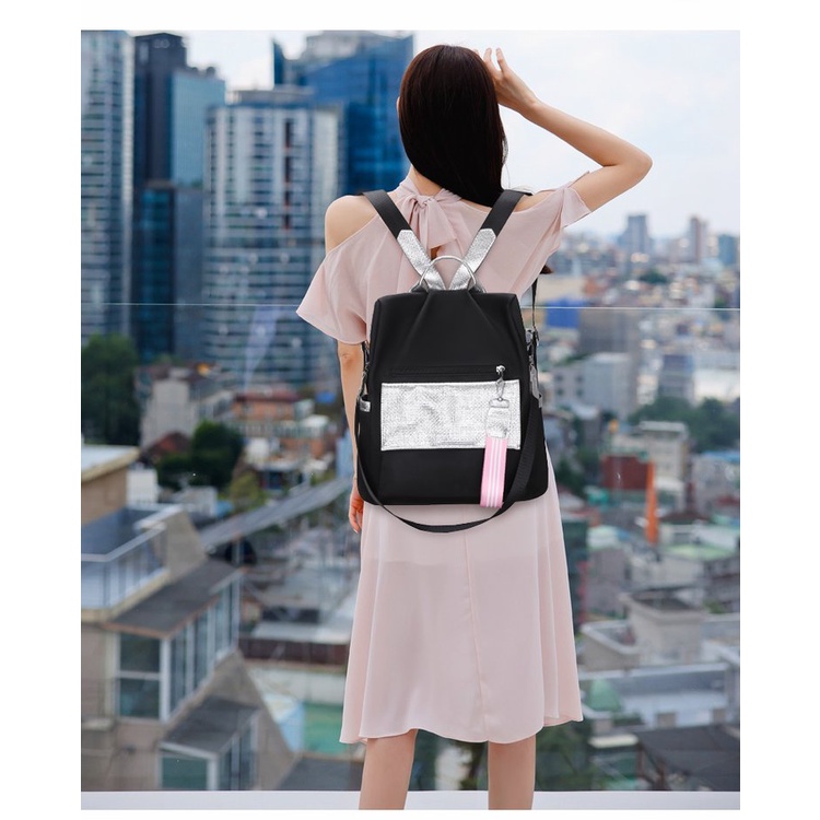 ( 2PC 1KG ) GTBI998880537  New Arrival 2023 !!!  Tas Ransel  Wanita Blackpack Import  Premium Terbaru