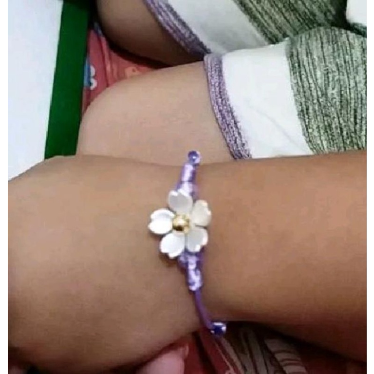 Gelang Tali Bunga Liontin Bola 0,10gram//kadar 10karat "Semar Jawa"