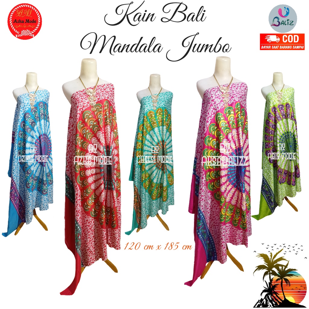 Kain Pantai Kain Bali Pantai - Kain Bali Motif New Mandala Jumbo - Sarung Pantai SEMBILAN MODE - Sarung Bali - Kain Pantai - Kain Katun Jepang - Kain Untuk Hiasan Dinding - Kain Untuk Plafon Mobil Truk Dan Mobil 3/4 Lainnya