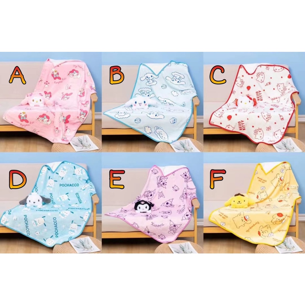 SELIMUT + KANTONG KEPALA BONEKA MELODY KUROMI (82X117)