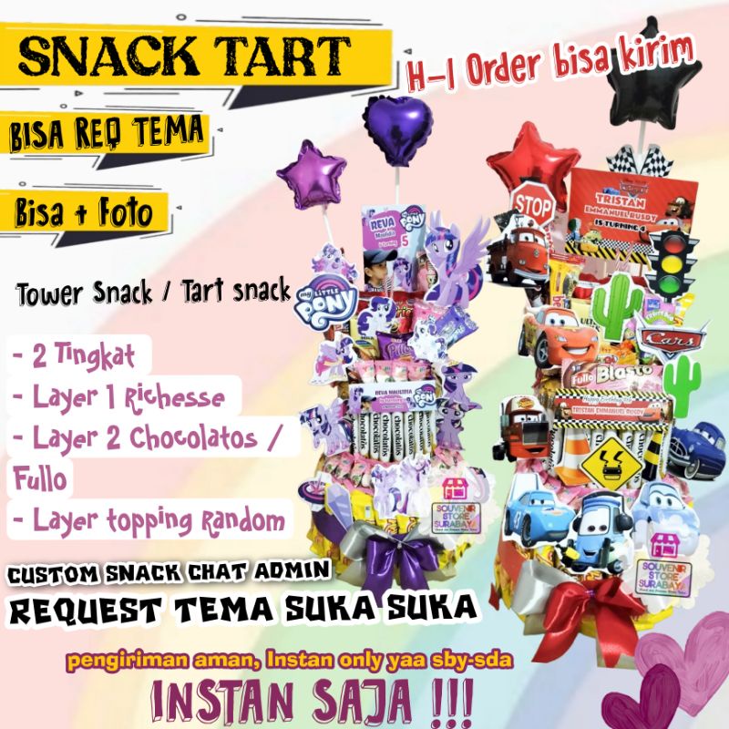 SNACK TOWER | SNACK TART | KADO TART SURABAYA | SNACK TART REQUEST TEMA | TOWER SNACK VIRAL