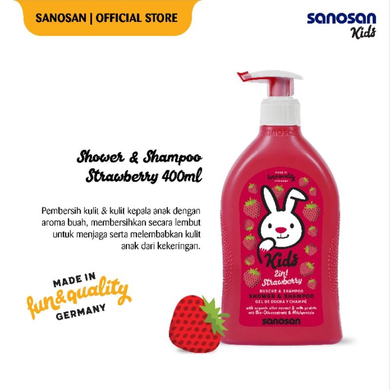 Sanosan Kids Shower &amp; Shampoo Sabun Mandi Anak Shampo Anak 2 in 1 Sanosan Kids Easy Comb Vitamin Rambut Anak Skincare Anak 125ml / 200ml / 400ml