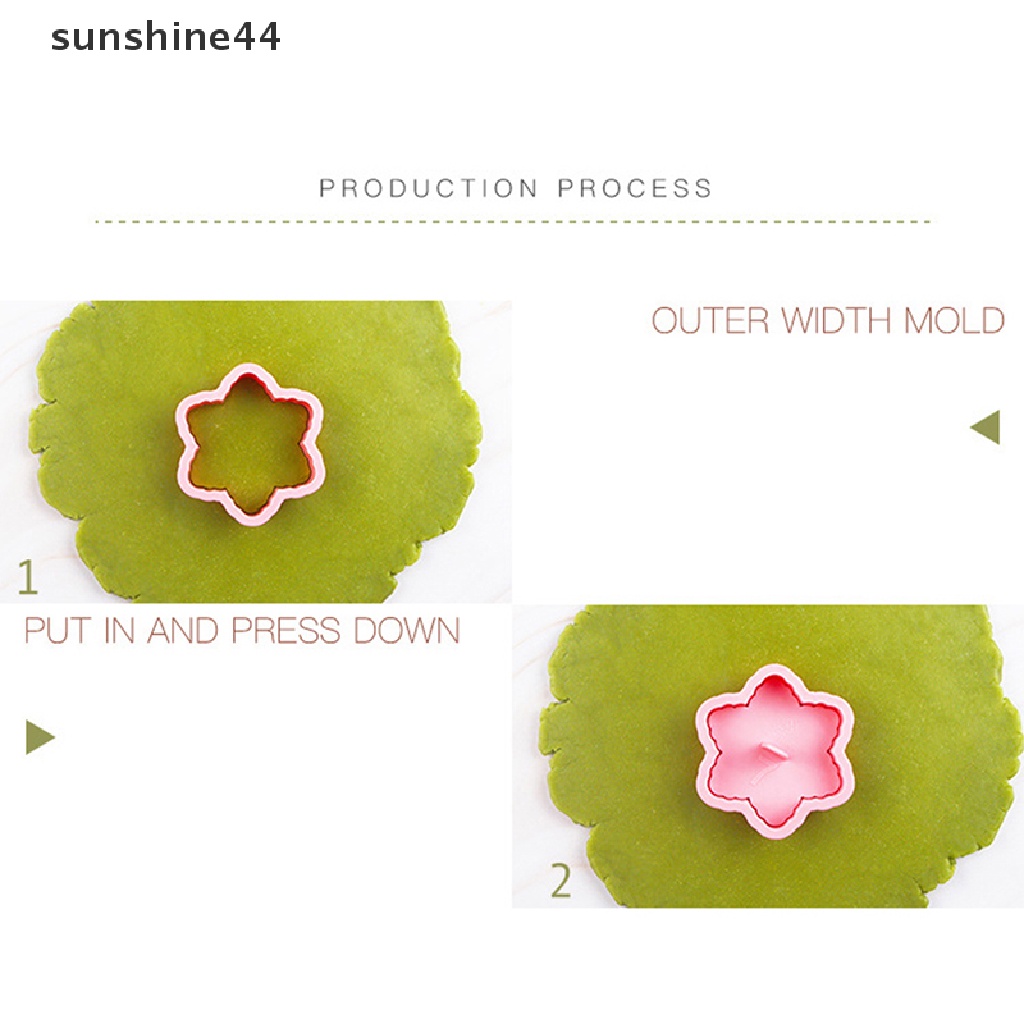 Sunshine 9pcs/set Pemotong Kue Kering Bentuk Snowflake 3D Cetakan Biskuit Plastik Cookie Bakeware.