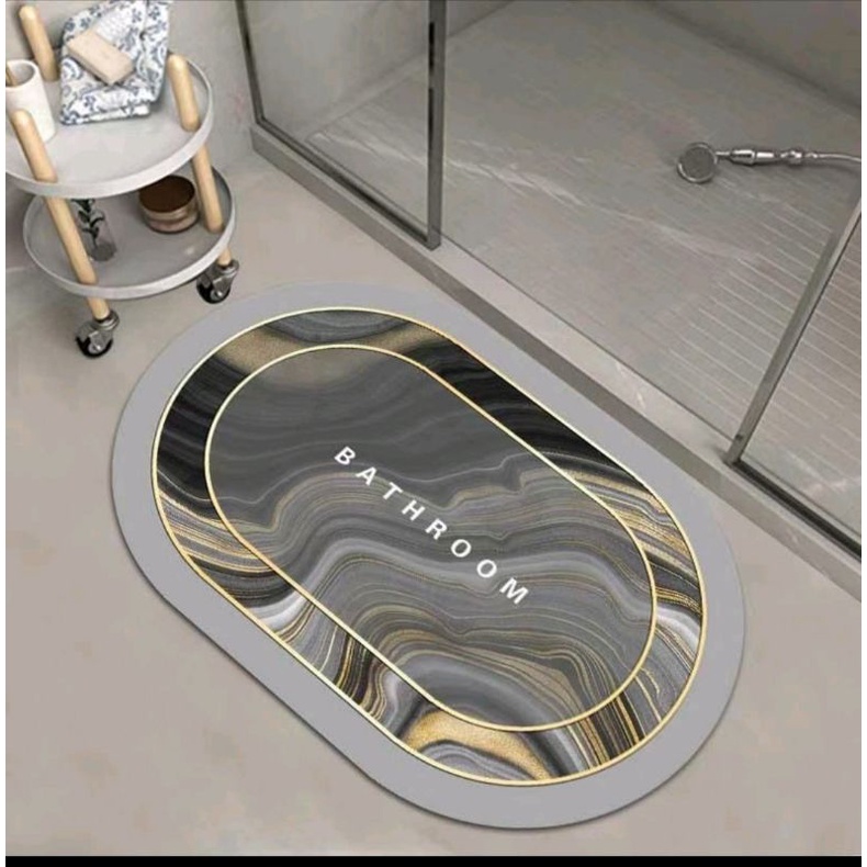 KESET KAKI MODERN MINIMALIS SIZE 60X40CM DIATOMITE ALAS LANTAI/KESET DEPAN PINTU RUMAH BARTHROOM KAM