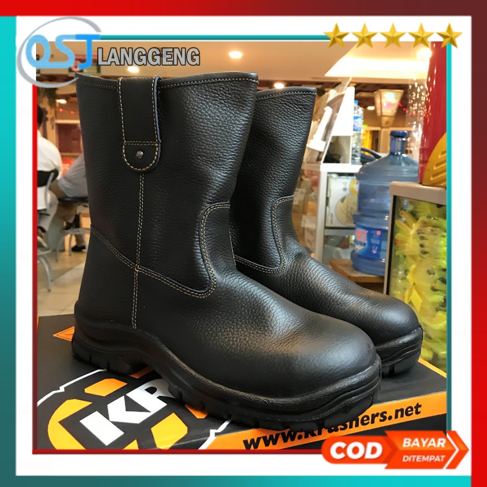Sepatu Safety Krushers Texas Black / Sepatu Safety Krushers Hitam / Sepatu krushers Murah