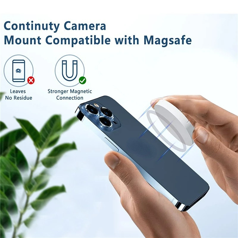 IPHONE Universal Adjustable Magnet Phone Ring Holder Round Finger Ring Buckle Bracket Penggantian Phone Continuity Camera Mount Kompatibel Untuk Iphone12 13 14 11 Series &amp; MacBook