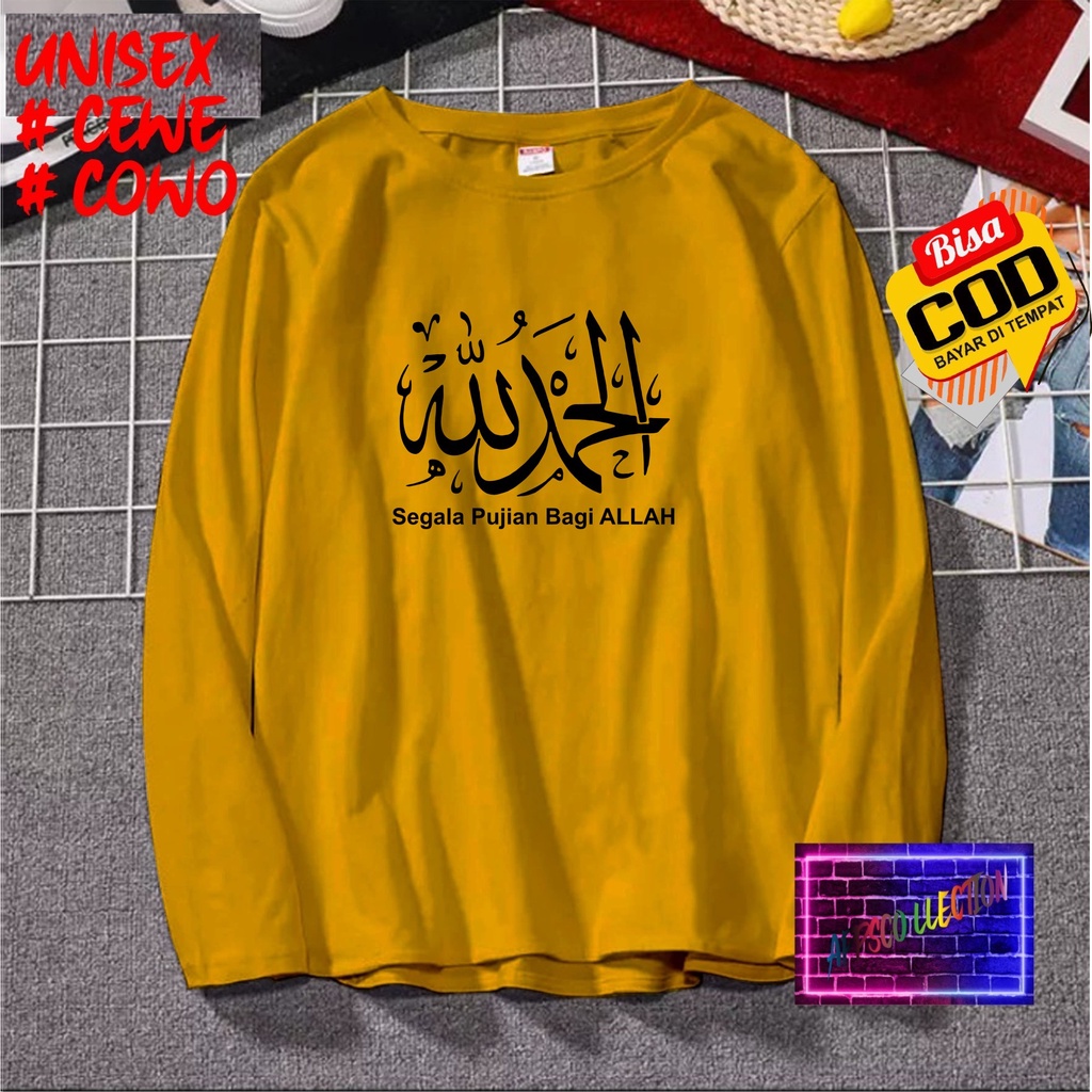 COD/KAOS SEGALA PUJIAN BAGI ALLAH LENGAN PANJANG/KAOS KEKINIAN//KAOS DAKWAH ISLAM/KAOS SANTRI SANTRIWATI/KAOS HITS 2023/KAOS ISLAM PESANTREN /KAOS PRIA  DAN WANITA