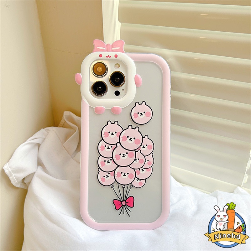 IPHONE Casing Kompatibel Untuk Iphone14 13 12 11 Pro Max X Xr Xs Max7 8 6 6s Plus Se2020Pink Piggy Balon Little Monster Lens Phone Case Shockproof Silikon Soft Case Cover Pelindung