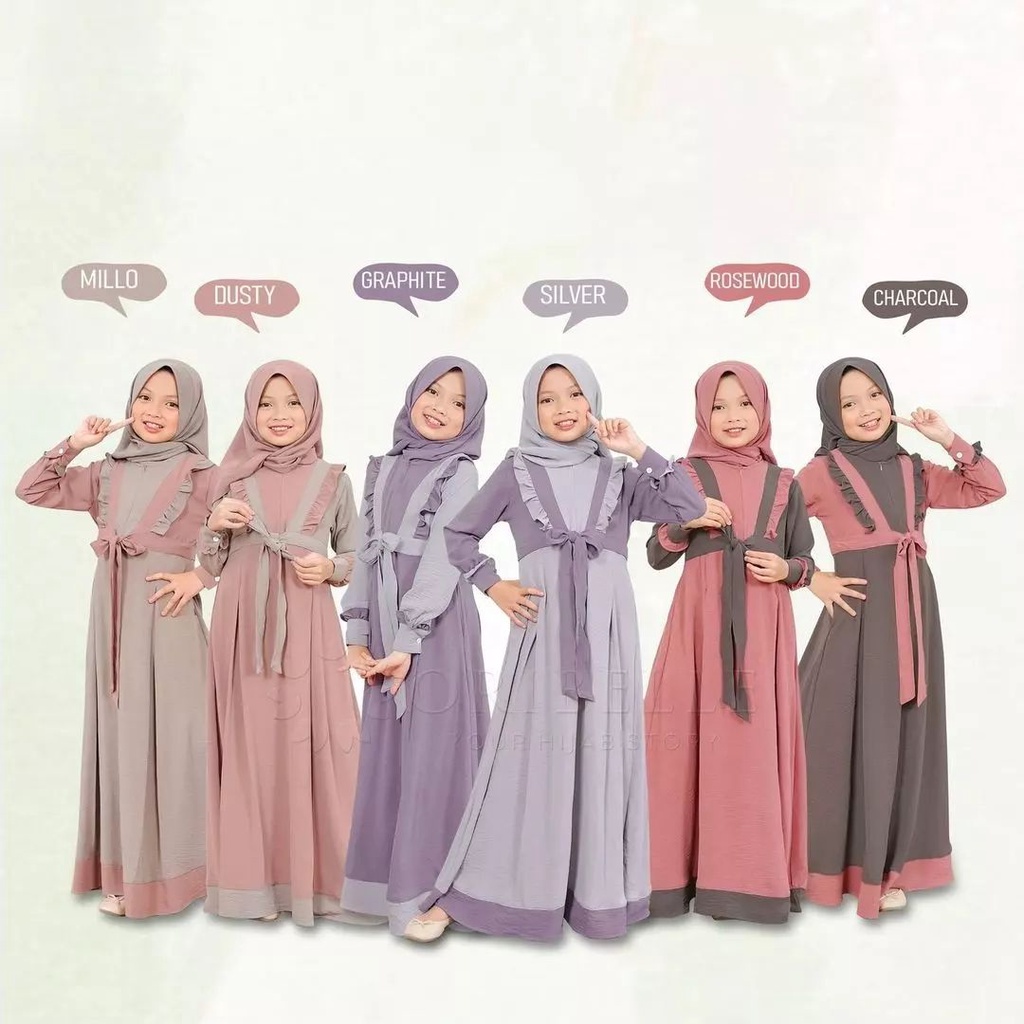 BAJU ANAK TERBARU AMORA KIDS DRESS KF GAMIS ANAK TANGGUNG USIA 10 11 12 TAHUN BAHAN CRINKLE AIRFLOW 