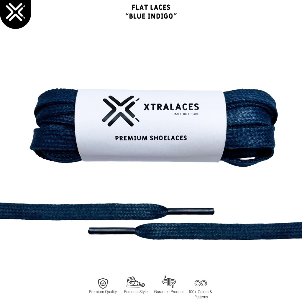 TALI SEPATU PREMIUM WAXED LACES / TALI SEPATU LILIN PREMIUM BLUE INDIGO