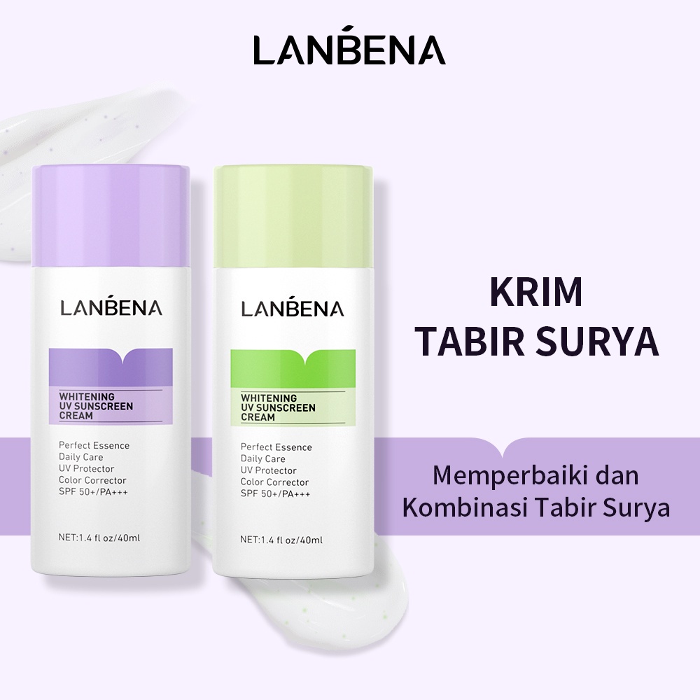 LANBENA Whitening Sunscreen UV Cream SPF 50++ Sunblock Badan wajah Pelindung dari Sinar whitening (40 ml)