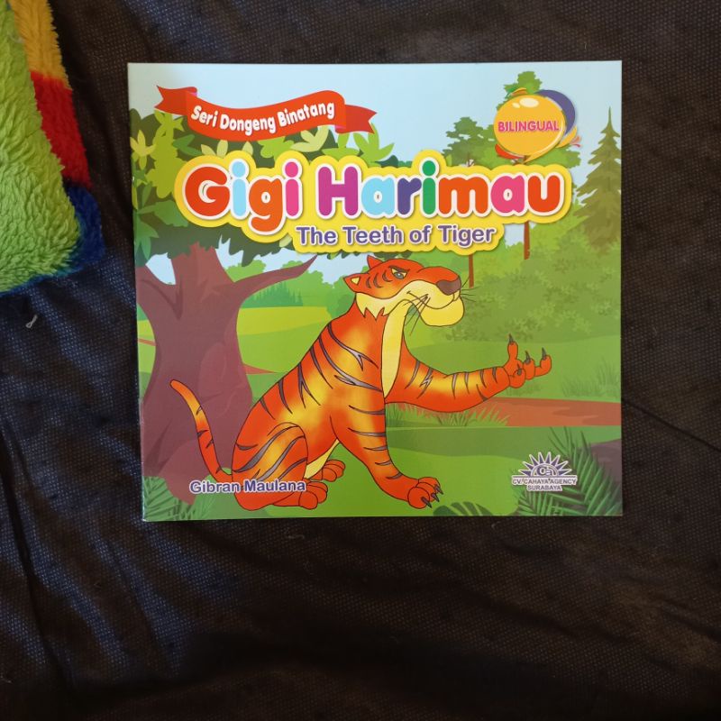 ORIGINAL BUKU DONGENG CERITA ANAK SERI DONGENG BINATANG BILINGUAL GIGI HARIMAU FULL COLOUR