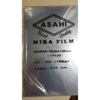 

Mika Jilid Film Asahi Folio/A4 Bening 0.10 mm (100 Lembar) atk