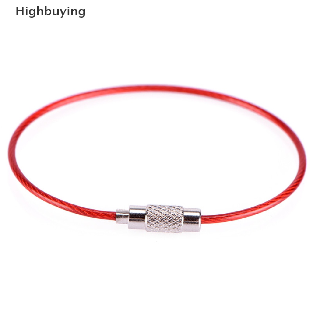 Hbid 5PCS Kawat Stainless Steel Gantungan Kunci Kabel Key Ring Chains Outdoor Hiking Fashion Glory