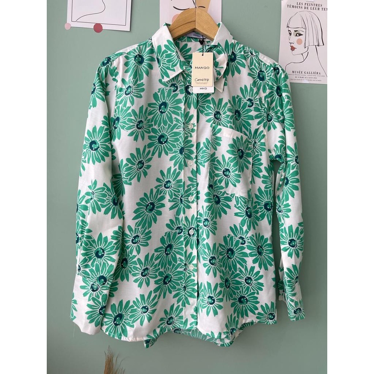 MN printed cotton flora button shirt