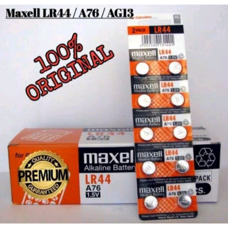 Baterai Maxell LR44 A76 1.5V Baterai Kalkulator