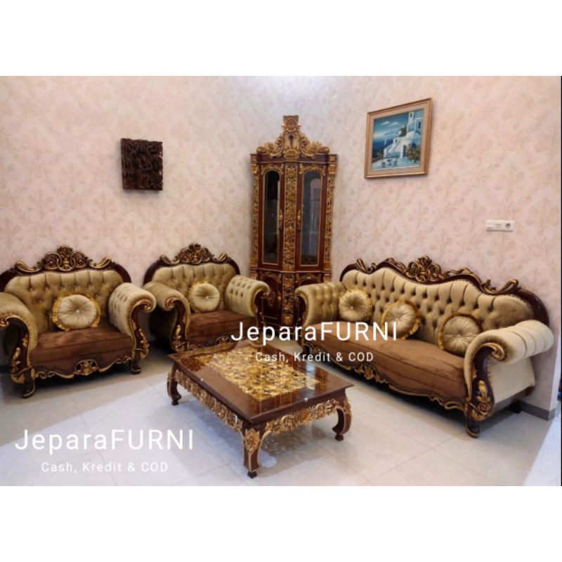 Promo 1 set Sofa Tamu Kayu Jati Jepara