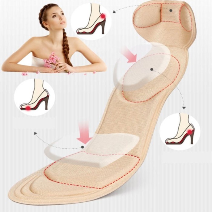 barokahgamis 3D Sponge Massage Socks Insole Sepatu Wanita Empuk High Heels