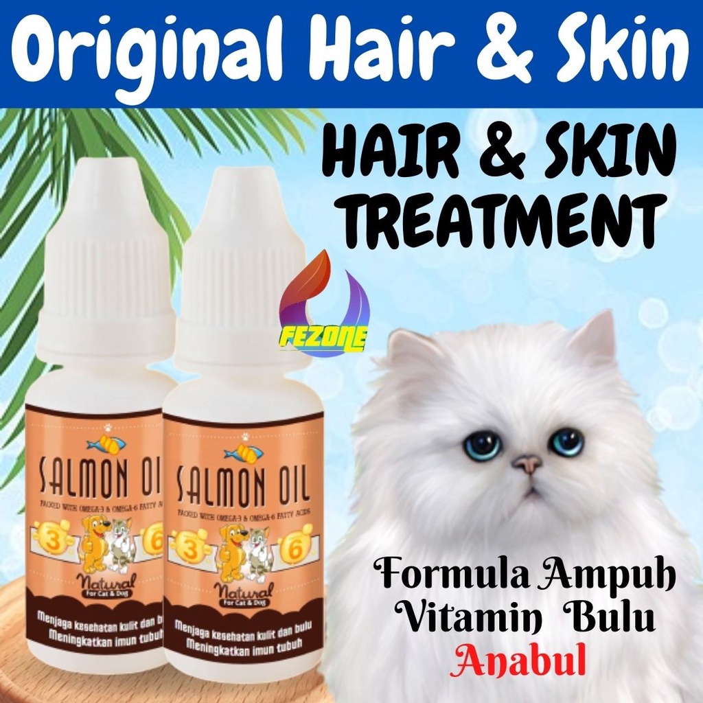 Salmon Oil Kucing Minyak Ikan Cat Vitamin Bulu Pet animal hewan perawatan bulu kucing FEZONE