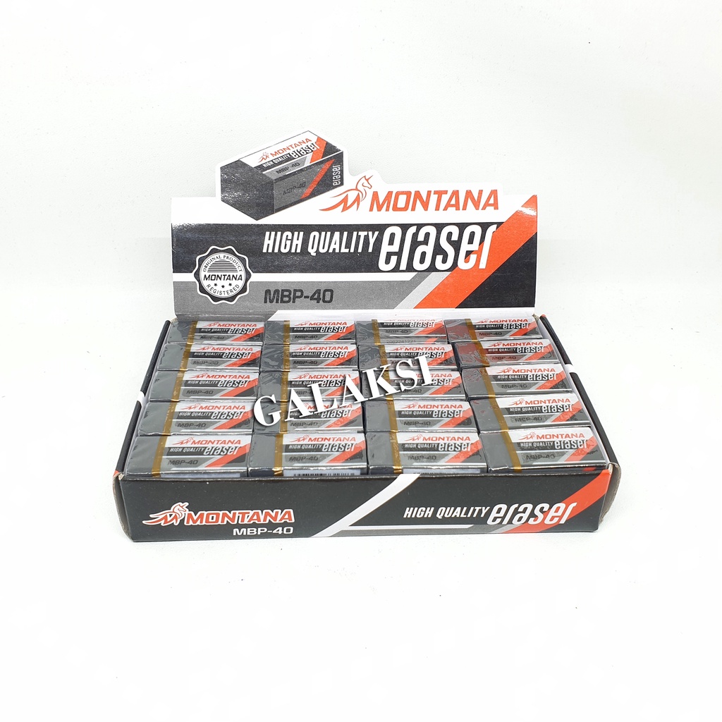 

[1 BOX/40 PCS] ERASER PENGHAPUS STIP MONTANA HITAM MBP-40