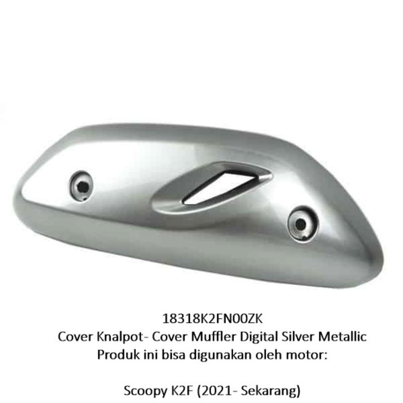 cover tameng tutup knalpot scoopy new esp k2f prestige 2020-2022 k2f silver hitam original