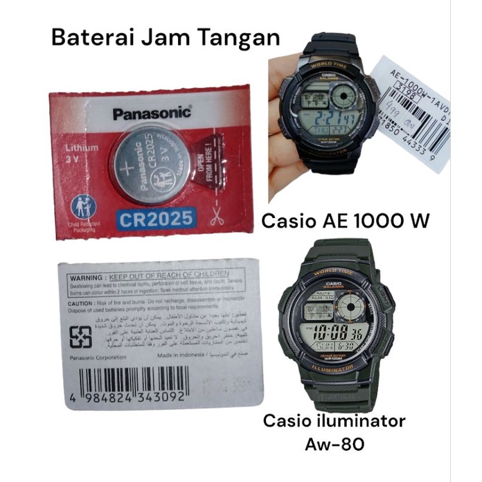 Baterai Jam Tangan Casio AE-1000 W Casio iluminator Aw-80