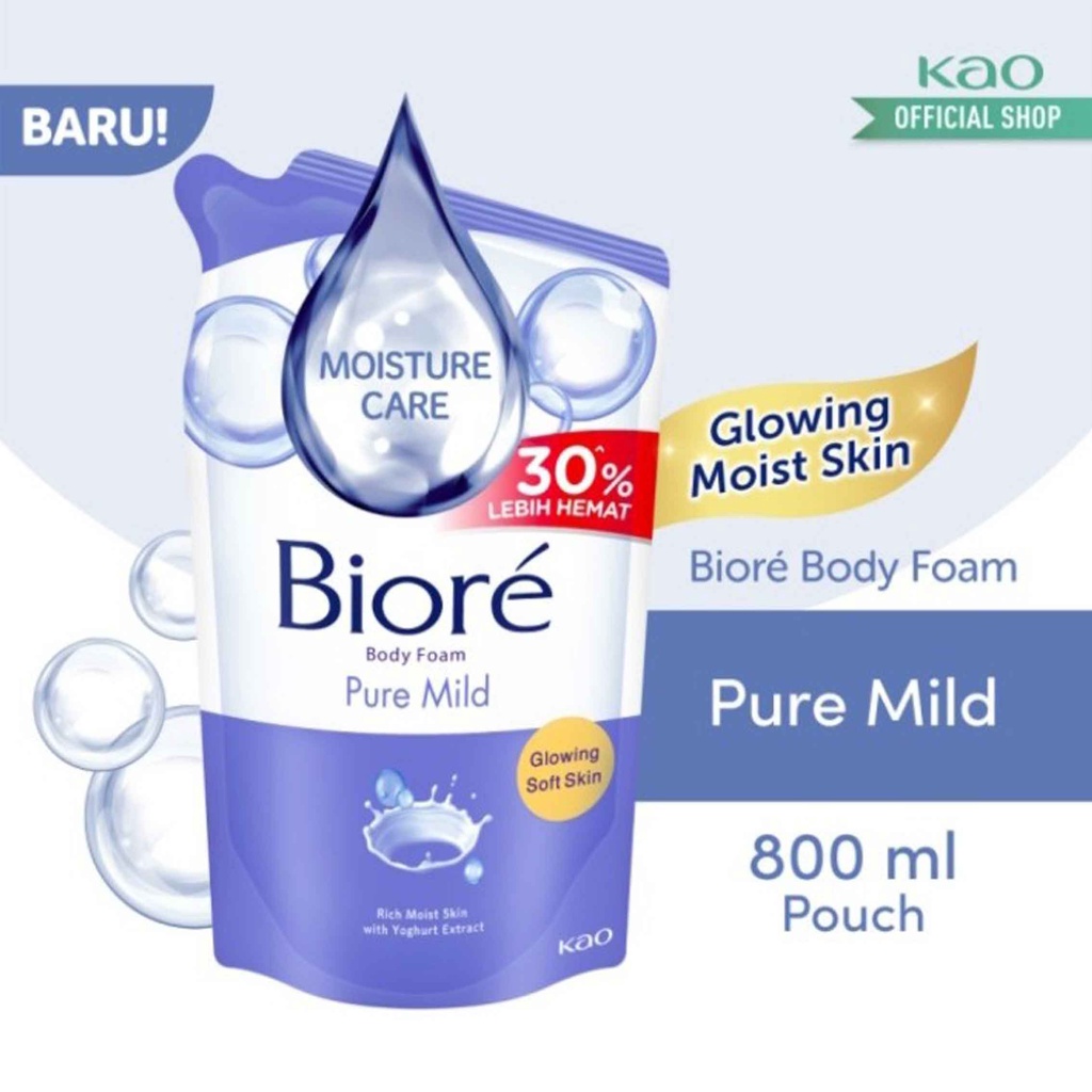 BIORE Body Foam/ Pure Mild / Moisture Care / Sabun Mandi Cair / 800ml