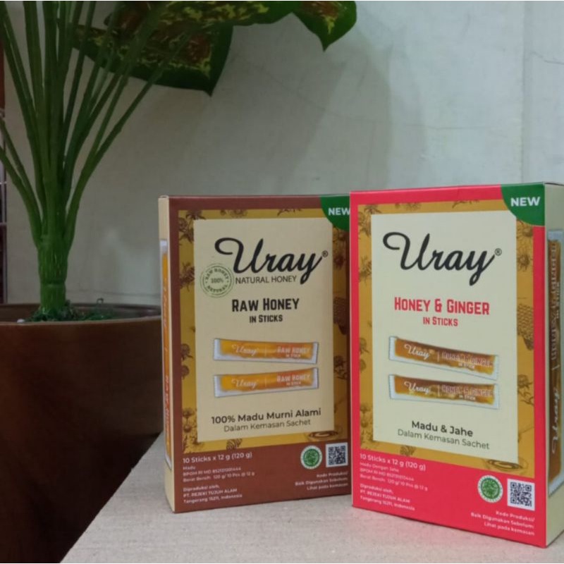 

Madu Uray Sachet Raw Honey & Honey + Ginger 12gr