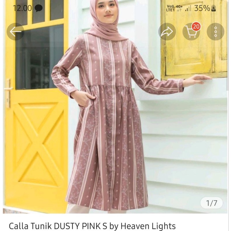 preloved calla tunik hl dusty pink