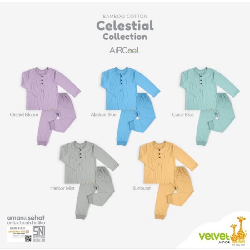 Setelan Velvet junior Celestial collection panjang / Velvet Junior Polos panjang