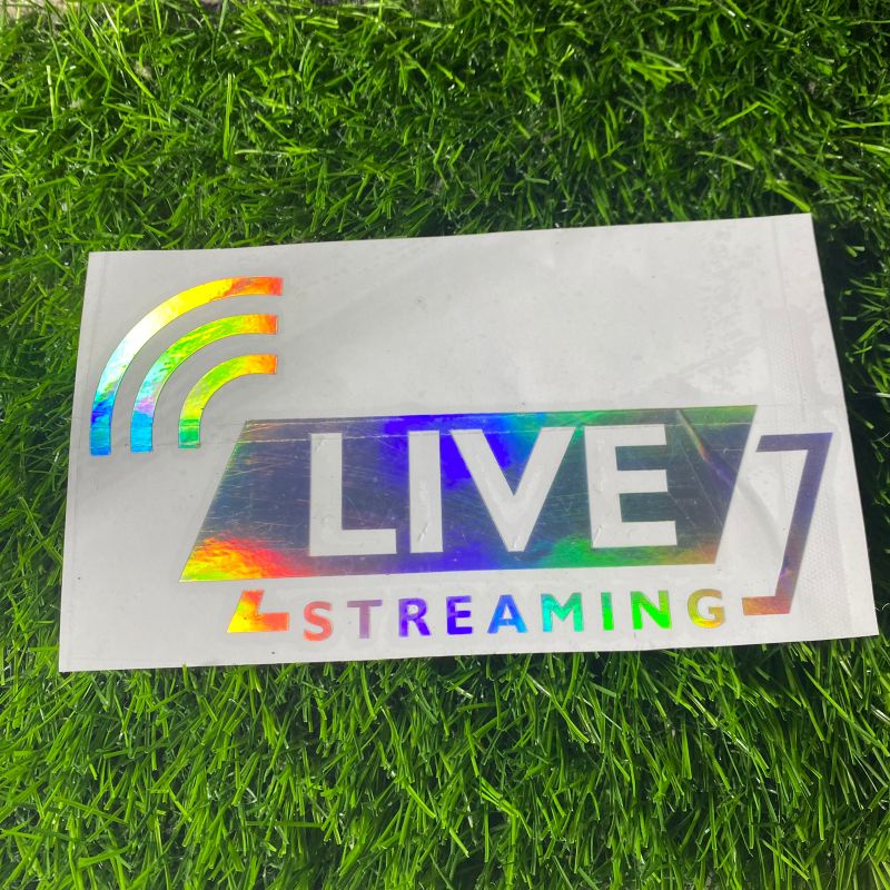 Sticker live streaming cutting sticker 1 pcs variasi warna stiker motor mobil dinding helm visor waterproof grosir