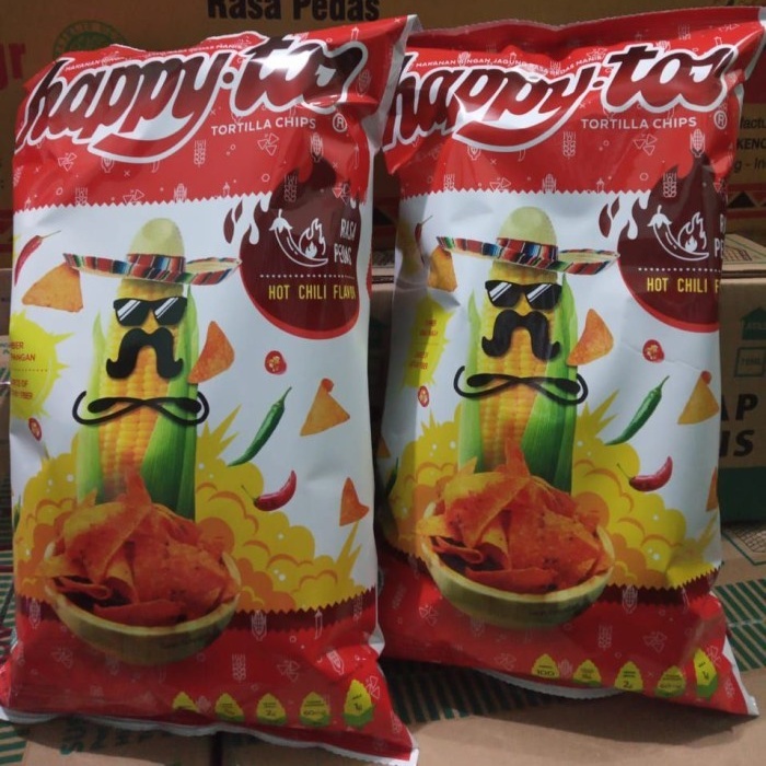 

NEW Happytos Tortilla Corn Chips Hot Chili 140 gram ORI