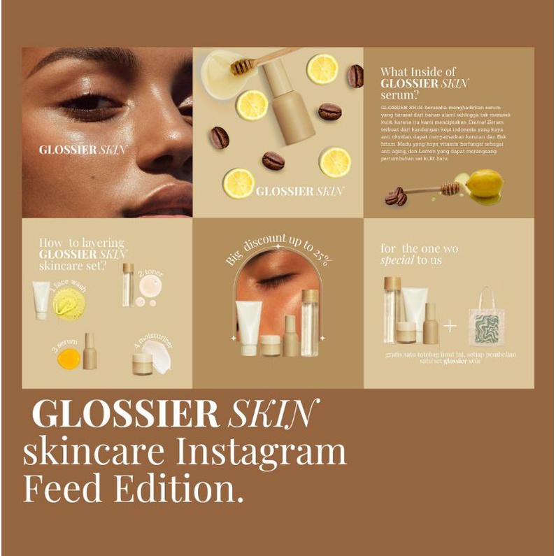 jasa pembuatan Feed Instagram Template - Template Instagram - skincare edition Glossier Skin