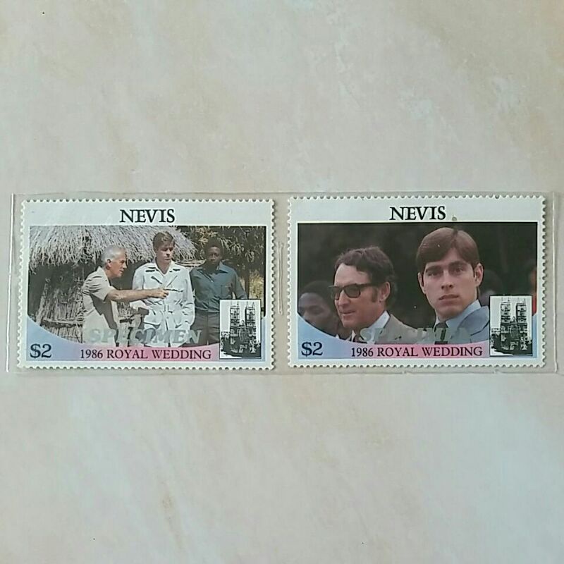 

(AB) Specimen Perangko Nevis 1986 Wedding of Prince Andrew and Miss Sarah Ferguson Set 2pcs