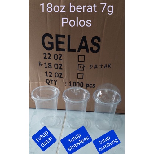 #ECR# cup 18oz  polos berat/tebal 7g SS. dijual 50pcs/pak.Bisa dengan/tanpa tutup.