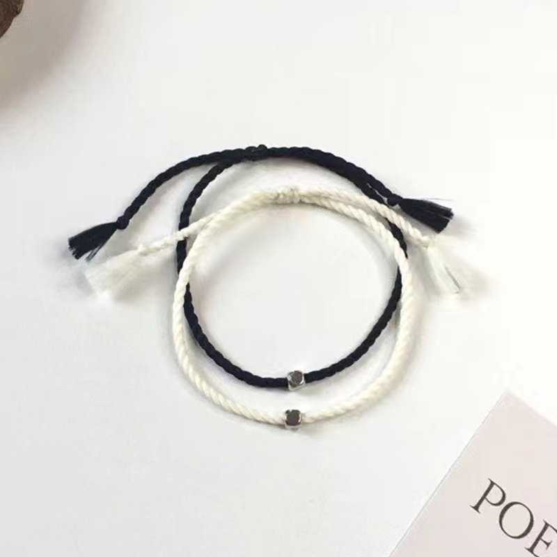 Gelang Couple Simple (Couple Bracelet / Gelang Tali) - Gelang Couple Persahabatan Hitam Putih