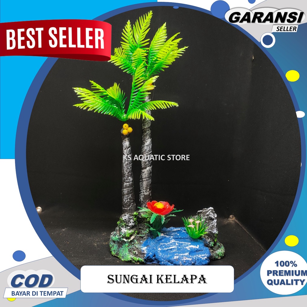 Hiasan Aquarium Kelapa sungai I Hiasan Akuarium Kelapa Rumput