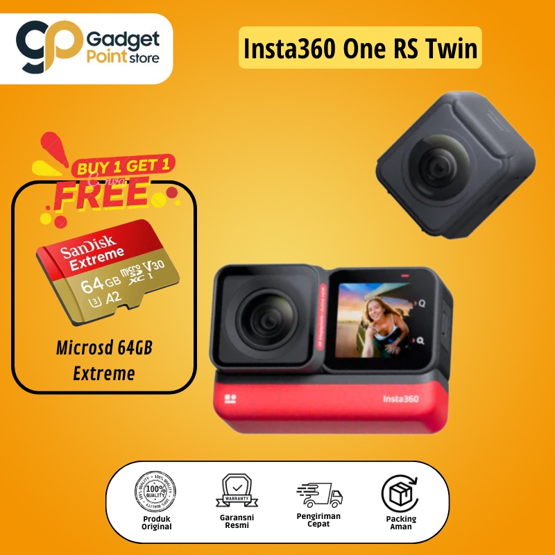 Insta360 ONE RS Twin Edition / Insta 360 Action Camera Garansi Resmi